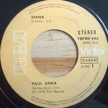 Paul Anka : Diana / Crazy Love (7", Single)