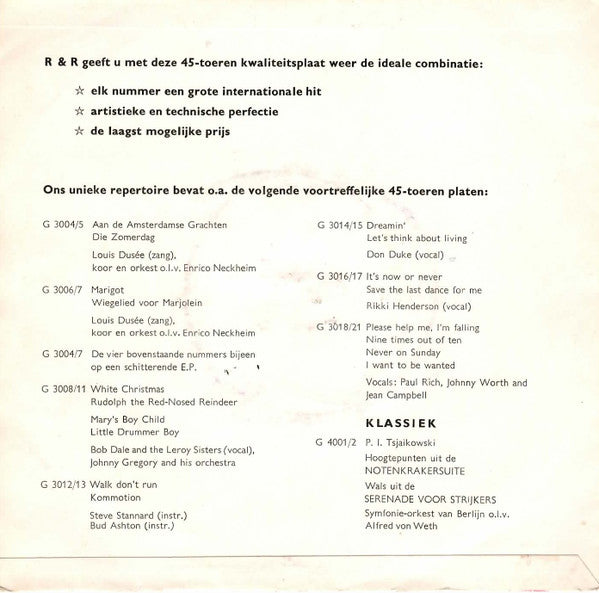 Rikki Henderson : It's Now Or Never / Save The Last Dance For Me (7", Single)