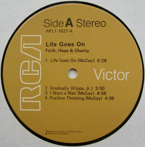 Faith, Hope & Charity : Life Goes On (LP, Album)