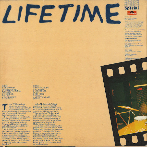 The Tony Williams Lifetime : Featuring Tony Williams, Jack Bruce, John McLaughlin, & Larry Young (LP, Comp)
