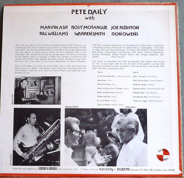 Pete Daily : Pete: Pete Daily with Bill Williams Dixieland Band and his Chicagoans (LP, Album)