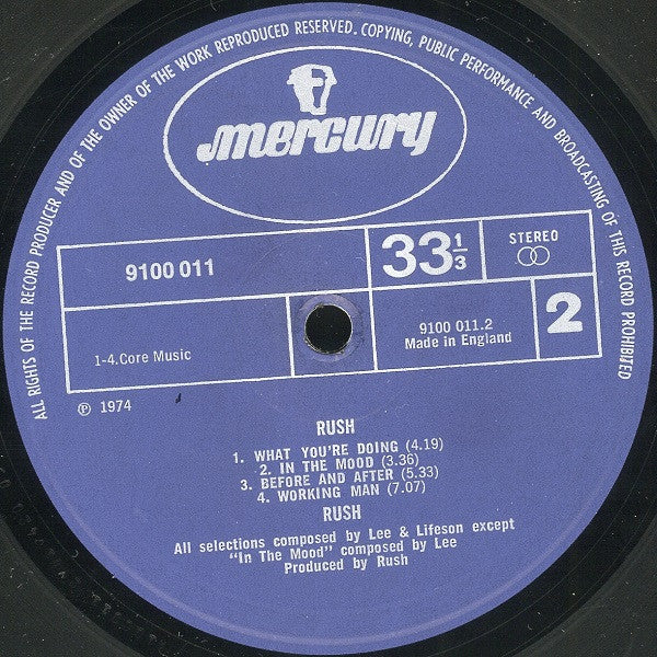 Rush : Rush (LP, Album)