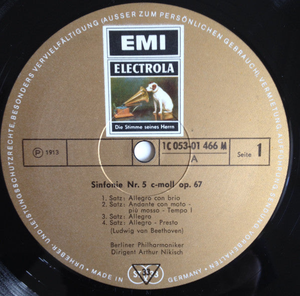Ludwig van Beethoven - Wolfgang Amadeus Mozart, Carl Maria von Weber, Franz Liszt, Arthur Nikisch, Berliner Philharmoniker, London Symphony Orchestra : Beethoven Sinfonie Nr. 5  (LP, Comp, Mono, Gat)