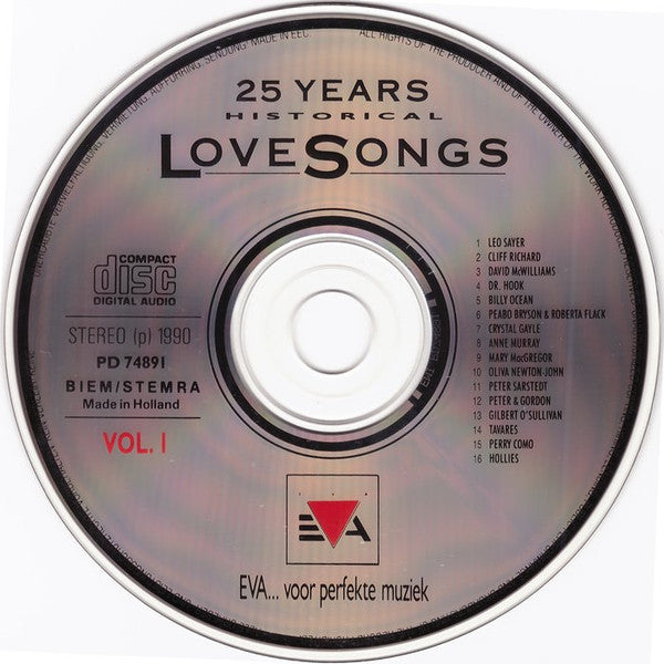 Various : 25 Years Historical Lovesongs Vol. 1 (CD, Comp)