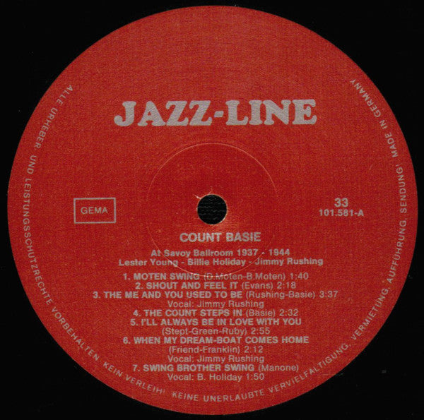 Count Basie : At Savoy Ballroom 1937-1944 (LP, Comp)