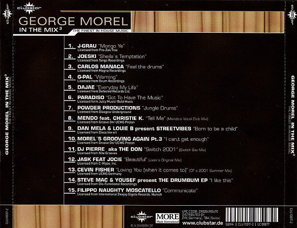 George Morel : In The Mix³ (CD, Comp, Mixed)