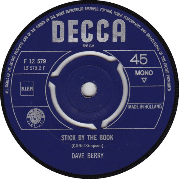 Dave Berry : Stranger / Stick By The Book (7", Single, Mono)