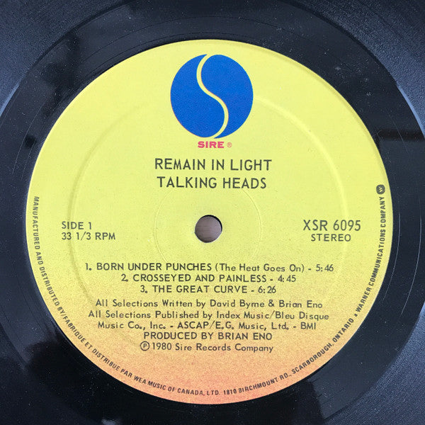 Talking Heads : Remain In Light (LP, Album, Qua)