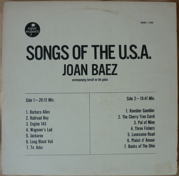 Joan Baez : Songs Of The USA (LP, Comp)