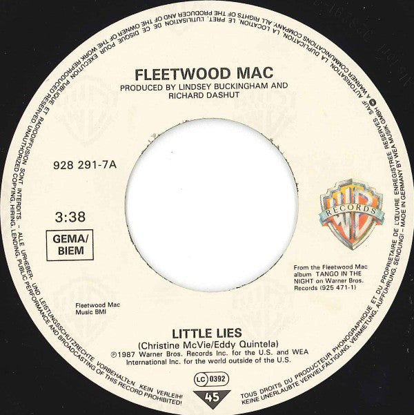 Fleetwood Mac : Little Lies (7", Single)