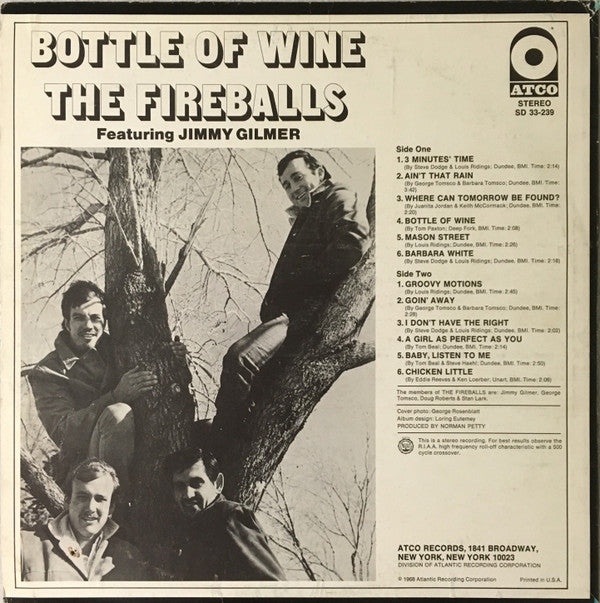 The Fireballs Featuring Jimmy Gilmer : Bottle Of Wine (LP, Album, Mon)