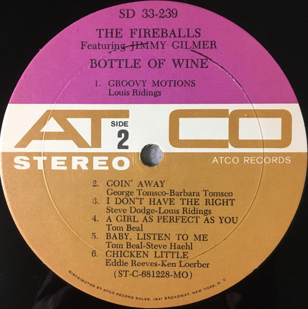 The Fireballs Featuring Jimmy Gilmer : Bottle Of Wine (LP, Album, Mon)