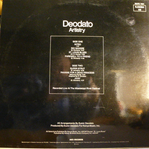 Deodato* : Artistry (LP, Album, RE)