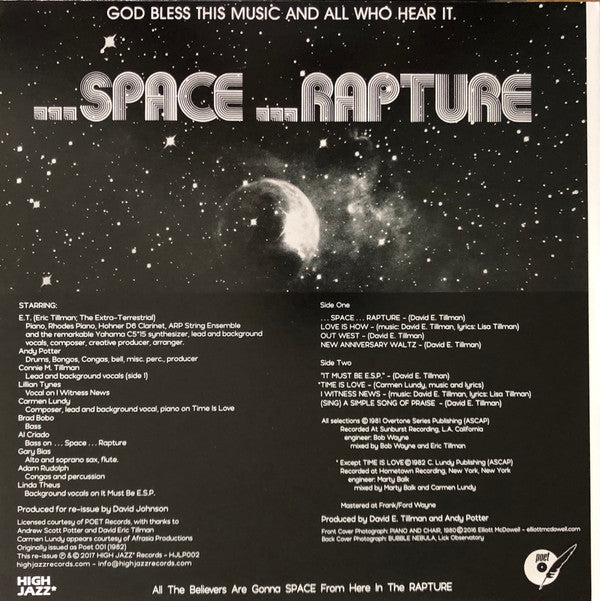 Potter And Tillman : ...Space...Rapture (LP, Album, Ltd, RE, RM)