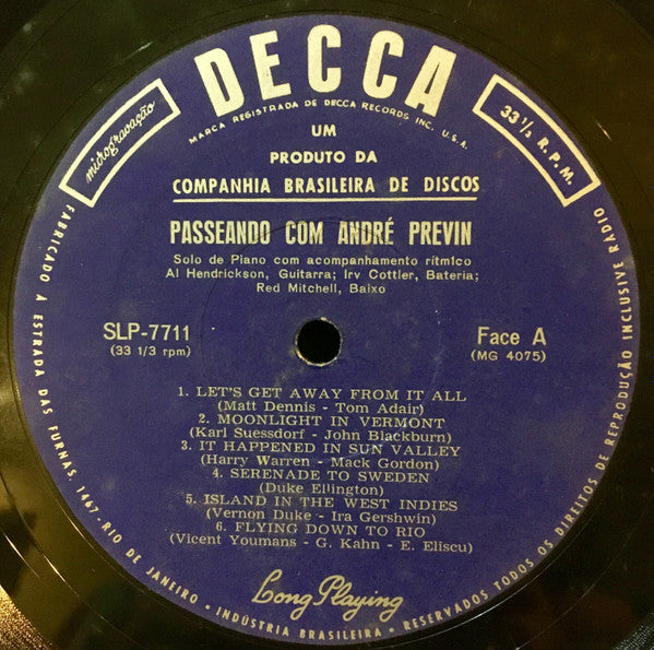 André Previn : Passeando Com Andre Previn (LP, Mono)