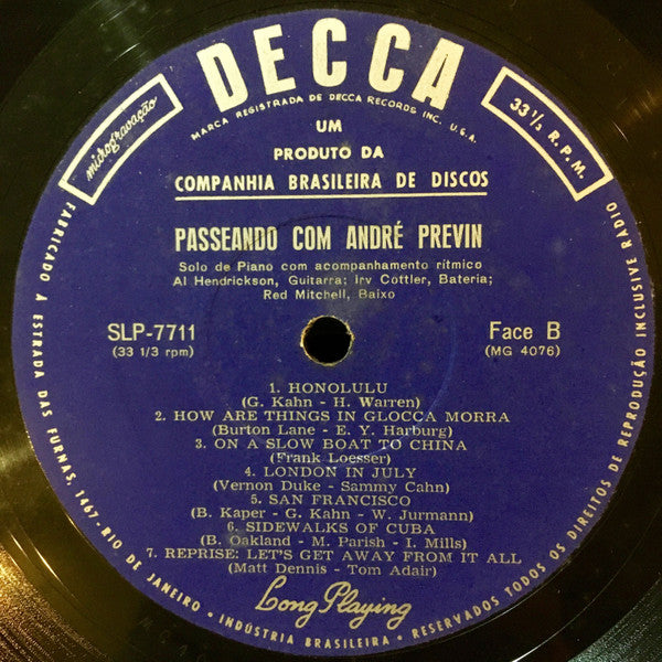 André Previn : Passeando Com Andre Previn (LP, Mono)