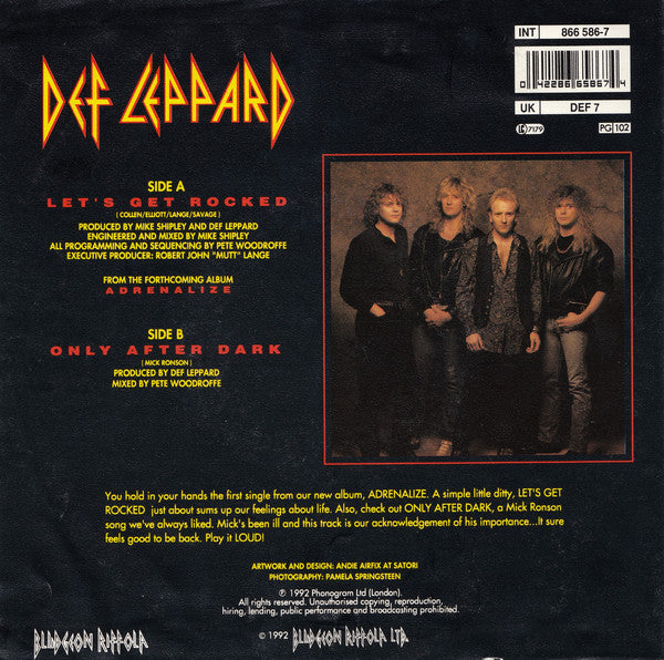 Def Leppard : Let's Get Rocked (7", Single)