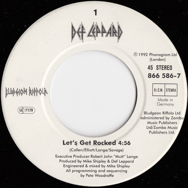 Def Leppard : Let's Get Rocked (7", Single)