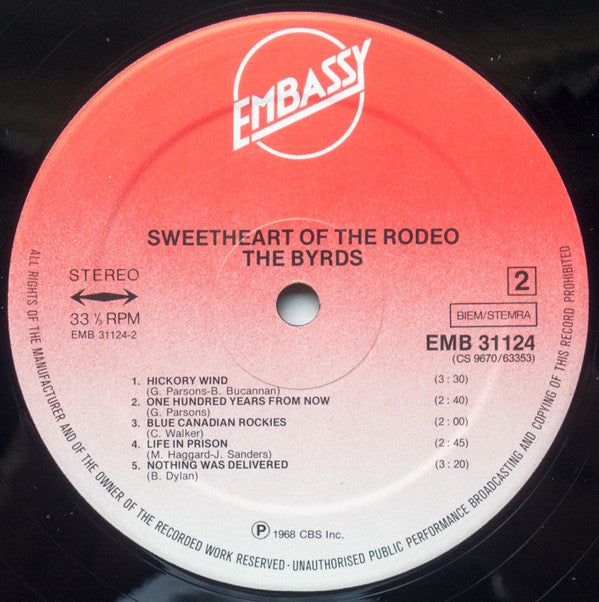 The Byrds : Sweetheart Of The Rodeo (LP, Album, RE, Red)