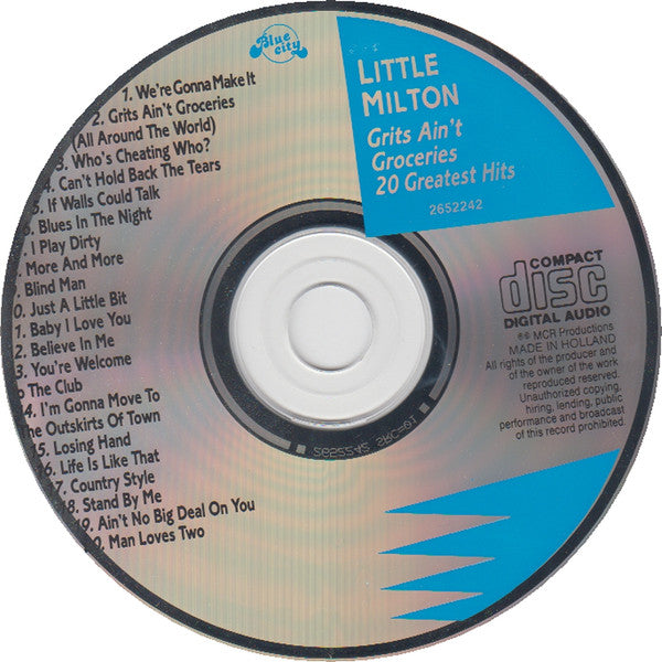 Little Milton : Grits Ain't Groceries - 20 Greatest Hits (CD, Album, Comp)