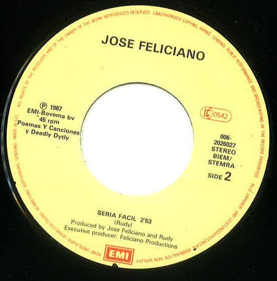 José Feliciano : Ponte A Cantar / Sería Fácil (7", Single)