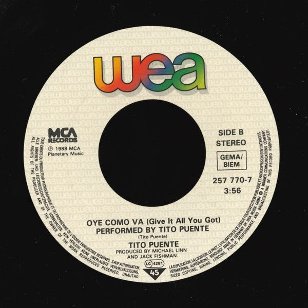 Wilkins / Tito Puente : Margarita / Oye Como Va (Give It All You Got) (7", Single)