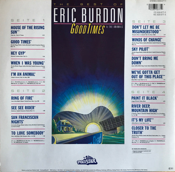 Eric Burdon & The Animals : Good Times (The Best Of Eric Burdon & The Animals) (2xLP, Comp)