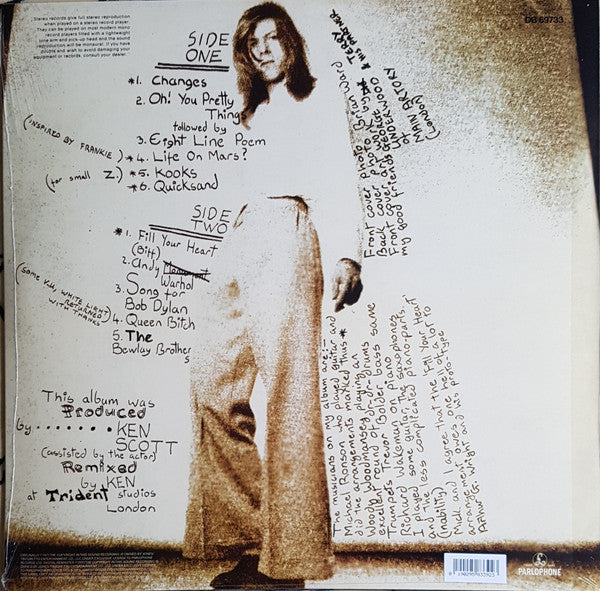 David Bowie : Hunky Dory (LP, Album, Ltd, RE, RM, Gol)