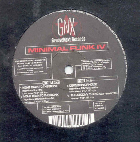 Minimal Funk : Minimal Funk IV (12")