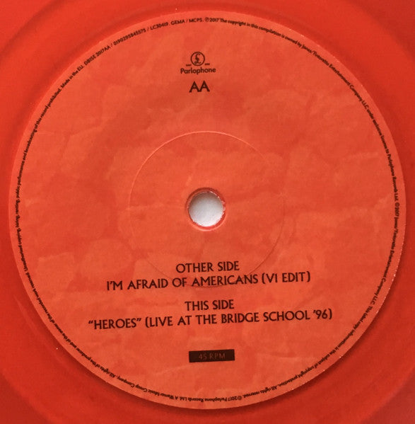 David Bowie : I'm Afraid Of Americans (7", Single, Ltd, Red)