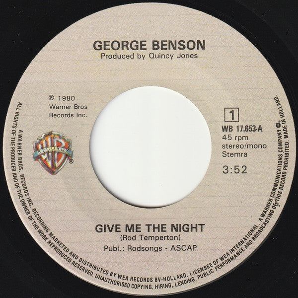 George Benson : Give Me The Night (7", Single)