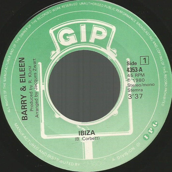 Barry & Eileen : Ibiza (7", Single, Mono)