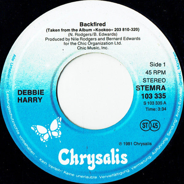 Deborah Harry : Backfired (7", Single)