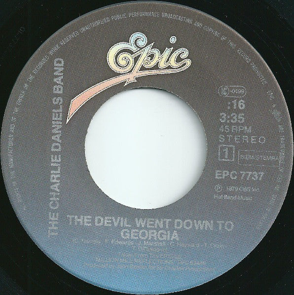 The Charlie Daniels Band : The Devil Went Down To Georgia (7", Single)
