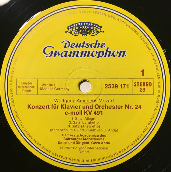 Wolfgang Amadeus Mozart, Géza Anda, Camerata Academica Salzburg : Die Vier Letzten Klavierkonzerte = The Four Last Piano Concertos (2xLP, Comp, Gat)