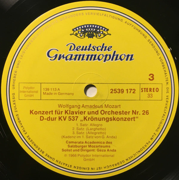 Wolfgang Amadeus Mozart, Géza Anda, Camerata Academica Salzburg : Die Vier Letzten Klavierkonzerte = The Four Last Piano Concertos (2xLP, Comp, Gat)