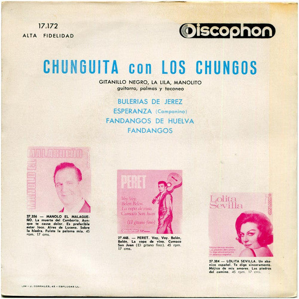 Chunguita Con Los Chungos : Bulerías De Jerez (7", EP)