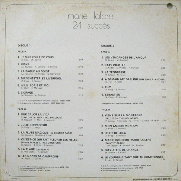Marie Laforêt : 24 Succès (2xLP, Comp, RE, Gat)