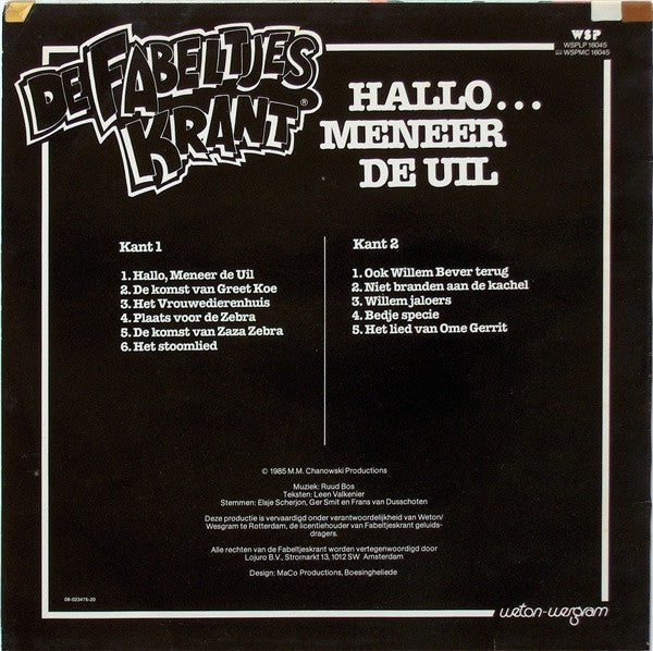 De Fabeltjeskrant : Hallo... Meneer De Uil (LP)