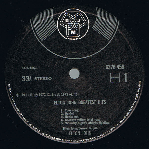 Elton John : Greatest Hits (LP, Comp, Gat)