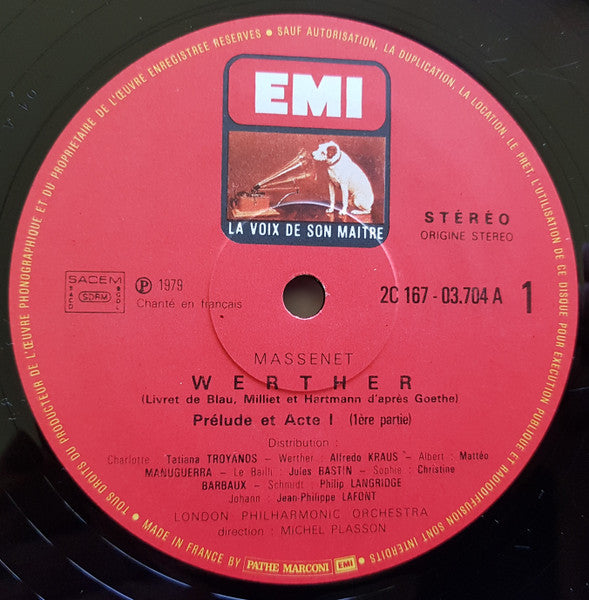 Jules Massenet / Alfredo Kraus ‧ Tatiana Troyanos / Matteo Manuguerra ‧ Christine Barbaux ‧  Jules Bastin / Jean-Philippe Lafont ‧ Philip Langridge / London Philharmonic Orchestra ‧ Michel Plasson : Werther (Box + 3xLP, Album)
