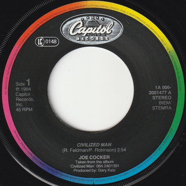 Joe Cocker : Civilized Man / Come On In (7", Single)