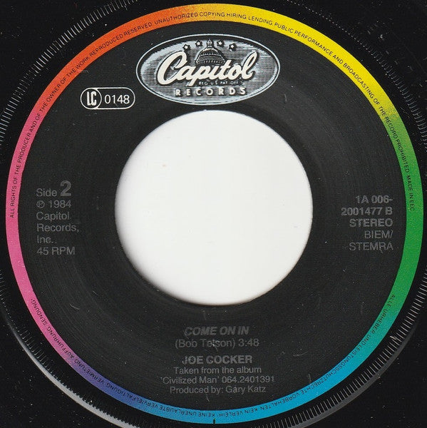 Joe Cocker : Civilized Man / Come On In (7", Single)