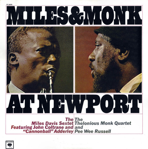 The Miles Davis Sextet Featuring John Coltrane And "Cannonball" Adderley* / The Thelonious Monk Quartet And Pee Wee Russell : Miles & Monk At Newport (LP, Album, RE, Car)