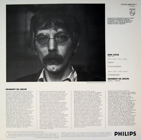 Erik Satie, Reinbert de Leeuw : Early Piano Works, Vol./Folge 2 (LP, Album, RE)