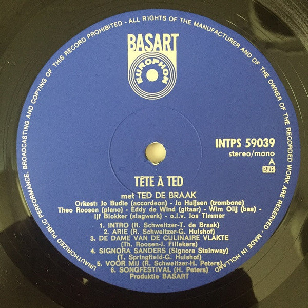 Ted de Braak : Tête À Ted (LP, Album, Mono)