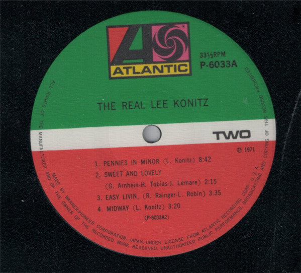 Lee Konitz : The Real Lee Konitz (LP, Album, Mono, RE)