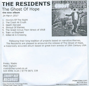 The Residents : The Ghost Of Hope (CDr, Album, Promo)