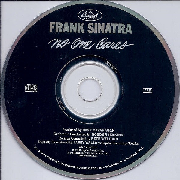Frank Sinatra : No One Cares (CD, Album, RE, RM)