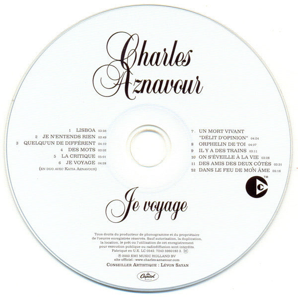 Charles Aznavour : Je Voyage (CD, Album, Copy Prot.)